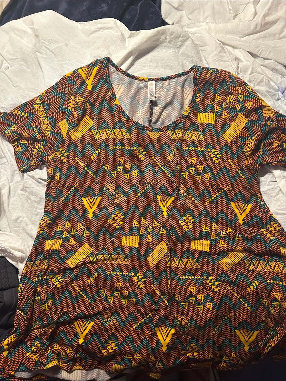 lululemon athletica Multicolor Patterned Top - Teal, Pink, Yellow, Black